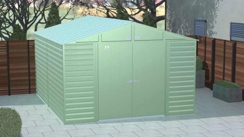 Arrow 10x12 Select Steel Storage Shed Kit - Sage Green (SCG1012SG) This Select 10x12 will give you the storage space that you need. 